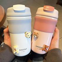 Double Drinks Coffee Insulation Cup Girls High Worth 0 Love Water Glasses Yan 221 New Accompanying Cup Ladies Lady Straws 12 22 -