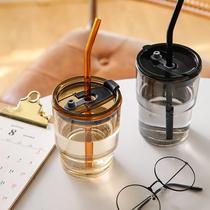 Sheri SCKFB-ZH Bamboo Festival Cup glass Cup suction with tube cups Home Drink cups Womens poo Office Ctrip coffee