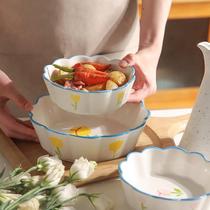 Shery Air Fryer Pan Bowl High Face Value Tulip High Temperature Resistant Baking Bowl Water Salad Small Bowl Fruit Oven