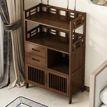 Office combination Waterproof household solid wood Nanzhu room bedside tea room shelf Multi-layer classical simple bookshelf