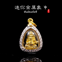 Thai Buddha You Thai Buddha brand authentic Azaneng board version mini metal elephant Buddha sterling silver shell