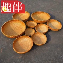 Bamboo dustpan round Shau Ji bamboo sieve farm bamboo products storage basket household with perforated fruit basket washing round