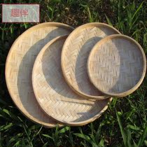 Bamboo sieve round dustpan bamboo woven bamboo products farm drying frame handmade painting decoration kindergarten small dustpan props