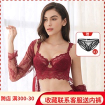 Lingerie Lace Adjusted type Upper to gather large breasts for small collection of breasts bra large size bra large size bra without sponge