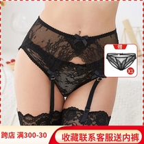 Red Sexy Lace Spice Transparent Pendant Socks With High Silo Silk Socks Harness Buckle Clip Thighs Socks Non-slip Harnesses Socks