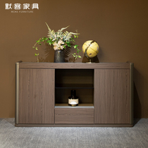 Tea cabinet display cabinet office matching cabinet short cabinet locker desk matching aluminum alloy edge light luxury