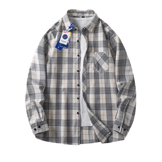 Men's loose long-sleeved spring and autumn casual shirt versatile couple retro plaid jacket fashion
Men's loose long-sleeved spring and autumn casual shirt versatile couple retro plaid jacket fashion