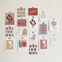 ins with the same tulip flower art illustration card bedroom dormitory wall decoration wall sticker Korean style photo