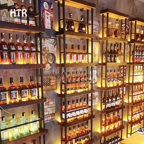 Wall luminous red wine shelf wine cabinet restaurant bar wrought iron wine rack music bar wine cabinet wall hanging