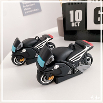 Creative Cool Black Locomotive Styling Airpods2 Protective Sleeve 3 Generations Pro Apply Apple Wireless Bluetooth Headphones 23 1 Generation Airpods Protective Shell Anti-Fall Hook Fashion Couple Women Men s