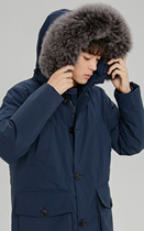 CAREOFLORD Winter mens mid-end goose down real fur collar overcomes even hat down jacket jacket