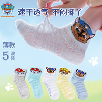 Wang Wang Team childrens socks summer thin socks boys and girls Children Spring and Autumn boat Socks summer new baby socks