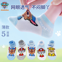 Wang Wang Team childrens socks boys spring and autumn thin baby mesh socks Cotton Girls summer socks