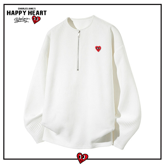 Charles Peach Heart Spring and Autumn Half Zipper Slack Long Sleeve T-shirt Men's Loose and Versatile Casual Couple Ins Sweatshirt
Charles Peach Heart Spring and Autumn Half Zipper Slack Long Sleeve T-shirt Men's Loose and Versatile Casual Couple Ins Sweatshirt