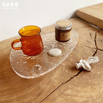 Acrylic tall tray aromatherapy decoration Nordic ins style porch decoration light luxury perfume wooden plate storage