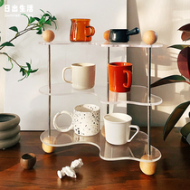 Acrylic water cup storage rack perfume cosmetics rack ins wind desktop finishing aromatherapy cup display stand