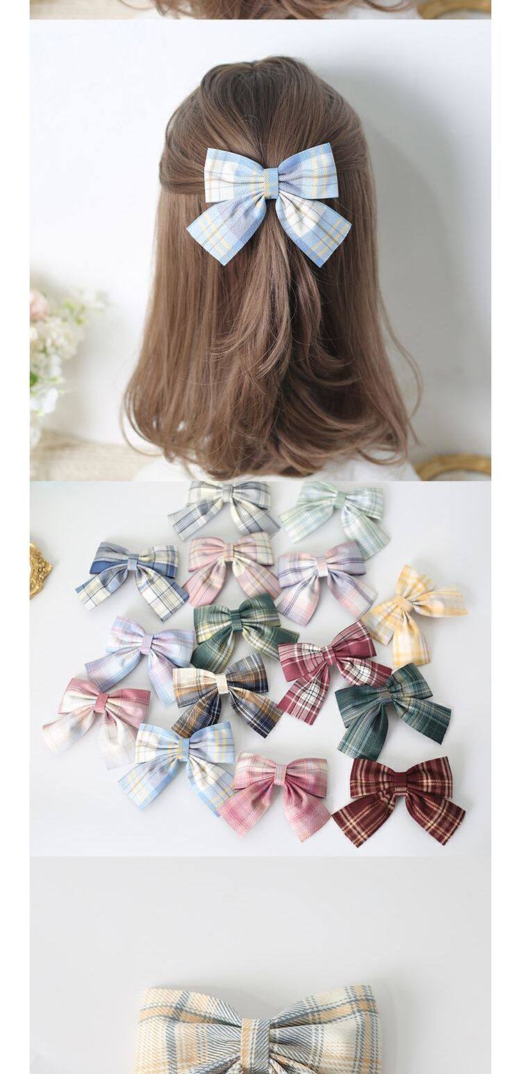 日系可爱jk蝴蝶结发夹发卡后脑勺夹bm格子鱼嘴夹边夹ins网红发饰