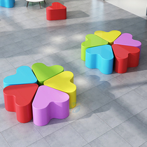 Glass fiber reinforced plastic leisure chair shopping mall cartoon creative love chair kindergarten early education children's area public rest stool