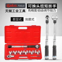 Talent tools Imported replaceable head torque wrench set Ratchet open head digital display scale torque wrench set