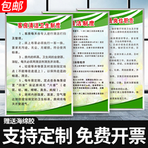 Hotel restaurant canteen management regulations system brand food safety management guest room kitchen hygiene and cleaning system job responsibilities staff code fire safety system KT display board posters