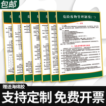Hazardous waste management system notification warning sign dangerous goods label hazardous waste warehouse environmental protection pollution prevention and control sign sign internal management card measures emergency plan warning brand customization
