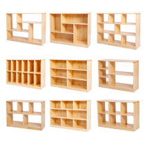 Kindergarten cabinet childrens toy storage rack solid wood picture book Montessori locker bookshelf multi-layer area corner locker