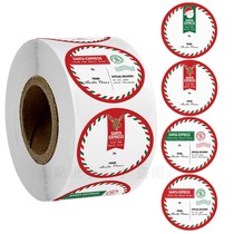 500 Sticker rolls Christmas stickers Adhesive Holiday Decorated Gift Envelopes Blessing Greeting Cards Tags SEALED PACKAGING