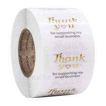 500 volumes Thank you for supporting my Enterprise transparent sticker Decorative Sticker Packaging Bags Takeaway Seal Stickers