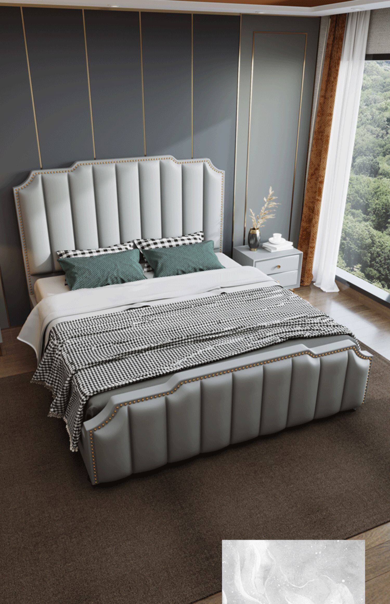 床头板软包落地靠背板简约现代轻奢超纤皮艺超薄大靠背单买个床头