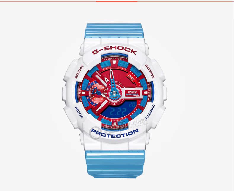 卡西欧男表g-shock美国队长防震双显防水运动男士手表ga-110ac-7a