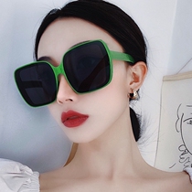 2022 new internet red super large frame premium sense ins sunglasses women round face slim sunglasses women Korean style trendy
