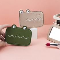 Eight Door Worm Society Carry-on Portable Makeup Mirror HD Beauty Mirror Creative Cute Dresser Student Dorm Room Small Mirror