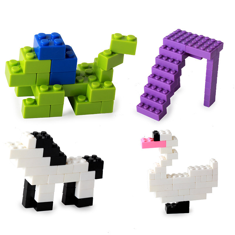 塑料小颗粒拼装拼插积木1-2-3-6-8周岁男孩女孩宝宝益智儿童玩具