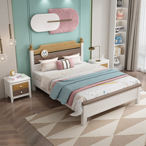 Full solid wood Childrens bed 1 5 m Young modern Jane about 1 2m Boys girls Single beds Economy Type of storage