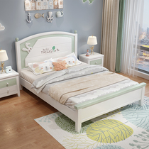 Children solid wood bed 1 5 m modern minimalist girl princess bed linen 1 2 m little rabbit teen storage bed