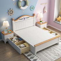 Childrens bed solid wood boy 1 5 m teenagers single bed minimalist modern 1 2m girls princess big boy bed