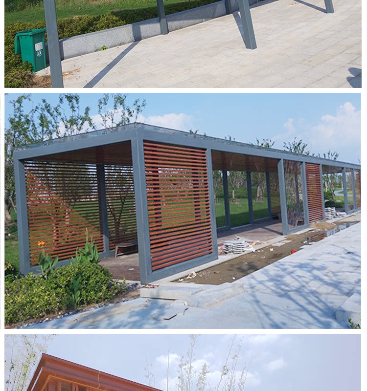 钢结构亭子户外公园凉亭花园简易秋千铝合岗亭景区艺术景观亭厂家