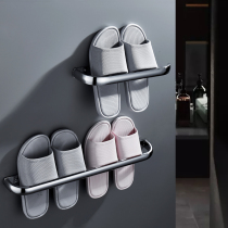 Bathroom bathroom slipper rack 304 stainless steel wall-mounted non-perforated door Living room toilet slipper rack