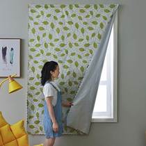 Magic tape curtain full covering cloth paste bedroom hole-free installation window covering curtain shade sun insulation