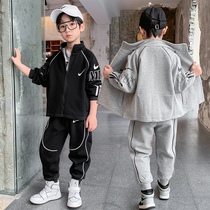 Boy necropolis suit handsome chic damp nets red boy fried street jacket sports clothes children spring and autumn pieces 2 sets