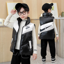 Boy waistcoat autumn outside wearing down cotton canon shoulder 2021 new small CUHK Thickening Warm Fried Street Vest Tide