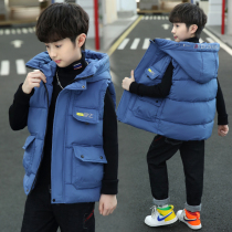 Boy waistcoat autumn winter down cotton thickened warm waistcoat Children foreign air vest external wearing fried street sleeveless cotton rags