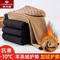 Yu Zhaolin Winter Cashmere Thickened Men's Cotton Pants Slim Fit Base Cold Resistant Size Knee Wool Warming Pants New
