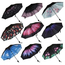 Umbrella Retro Little Fresh Sun Umbrella Sunscreen Sun Protection UV Black Glue South Korea Female Beach Umbrella Folding Sunny