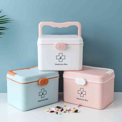 Household medicine box medicine box storage family small medicine box multi-layer portable children's first aid small medicine box home