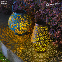 Hollow solar lamp hanging lamp light light courtyard landscape courtyard landscaping outdoor garden decoration lamp Courtyard atmosphere