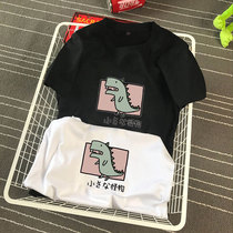 Japanese cute cartoon dinosaur short sleeve T-shirt female summer Tide brand loose Korean version Harajuku BF wind couple half sleeve