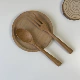 Ins style khay dao kéo bằng gỗ hình tròn đĩa gỗ đơn giản bằng gỗ sồi gỗ trái cây bánh tráng miệng đĩa tạo ra đạo cụ - Tấm