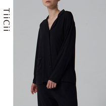 TiiCii profile models Modale Long sleeves Genuine Silk Wrapping sleeping suit Spring and autumn ladies home clothes