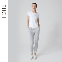 TiiCii cloud touch feeling soft pure cotton slow running suit ladies spring autumn sports short sleeves rostrix collar comfort home clothes